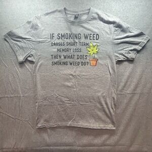 Women's Medium Graphic Short Term Memory Quote T-Shirt Weed Marijuana Streetwear